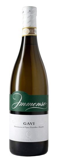 Grape: 100% Cortese. Straw yellow with greenish sparkles on the eyes. A delicate bouquet with essences of fresh fruit. Dry, subtle harmony.