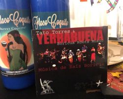 Besides our bottles of Cava Castellar, there was a coquito variant, Flaco Coquito. The live group for the evening was Tato Torres and YERBABUENA, the Puerto Rican roots music group founded in Spanish Harlem.
